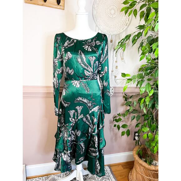 Marchesa Notte Asymmetric Green NWT size 0 - Picture 4 of 12